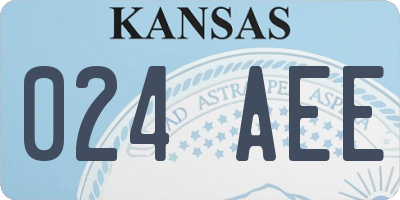KS license plate 024AEE