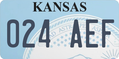 KS license plate 024AEF