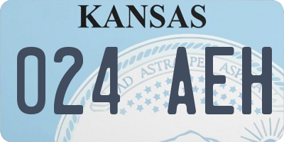 KS license plate 024AEH