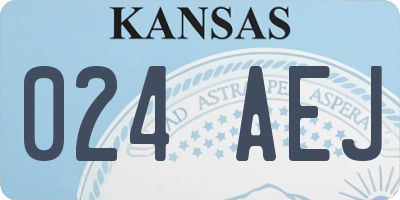 KS license plate 024AEJ