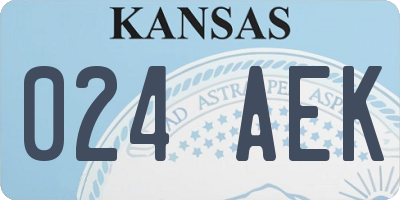 KS license plate 024AEK