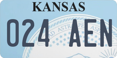 KS license plate 024AEN