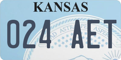 KS license plate 024AET