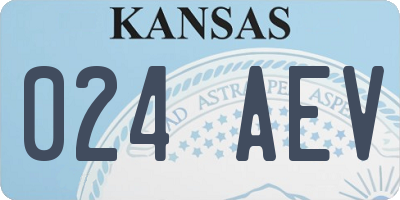 KS license plate 024AEV