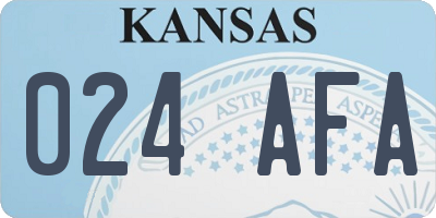 KS license plate 024AFA