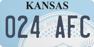 KS license plate 024AFC