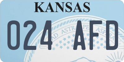 KS license plate 024AFD