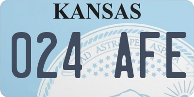 KS license plate 024AFE