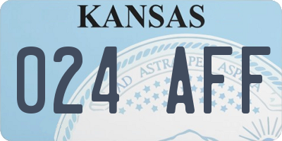 KS license plate 024AFF