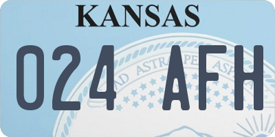 KS license plate 024AFH