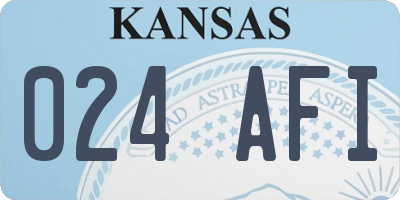 KS license plate 024AFI