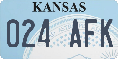 KS license plate 024AFK