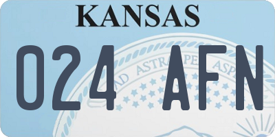 KS license plate 024AFN