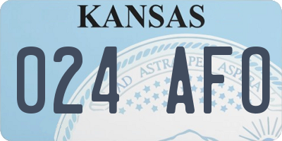 KS license plate 024AFO
