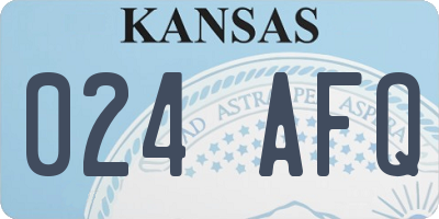 KS license plate 024AFQ