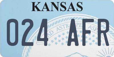 KS license plate 024AFR