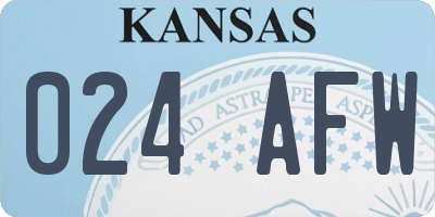 KS license plate 024AFW