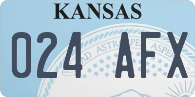 KS license plate 024AFX