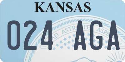 KS license plate 024AGA