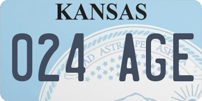 KS license plate 024AGE