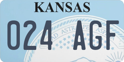 KS license plate 024AGF