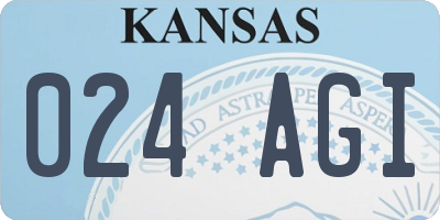 KS license plate 024AGI