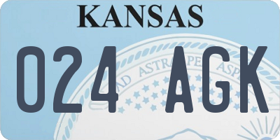 KS license plate 024AGK