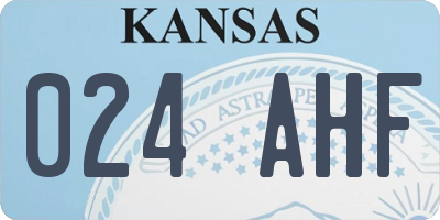 KS license plate 024AHF