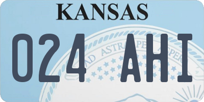 KS license plate 024AHI