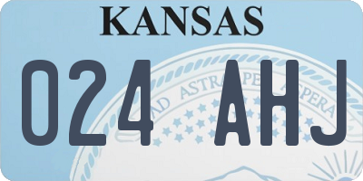 KS license plate 024AHJ