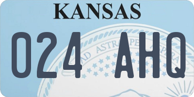 KS license plate 024AHQ