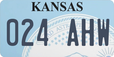 KS license plate 024AHW