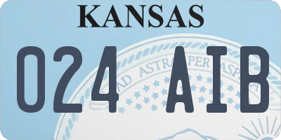 KS license plate 024AIB
