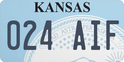 KS license plate 024AIF