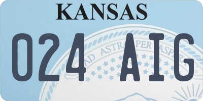 KS license plate 024AIG