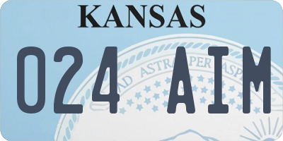 KS license plate 024AIM