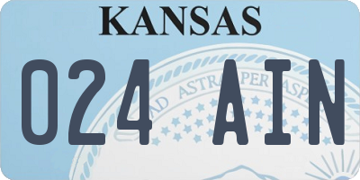 KS license plate 024AIN
