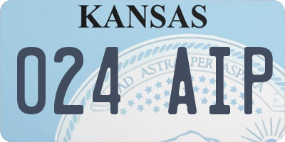 KS license plate 024AIP