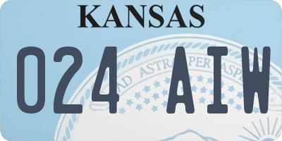 KS license plate 024AIW