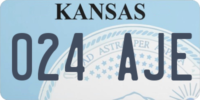 KS license plate 024AJE