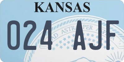 KS license plate 024AJF