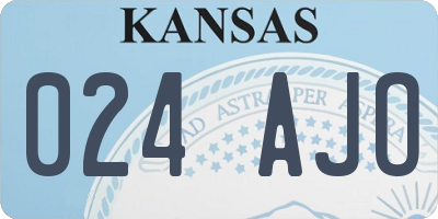 KS license plate 024AJO