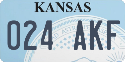 KS license plate 024AKF