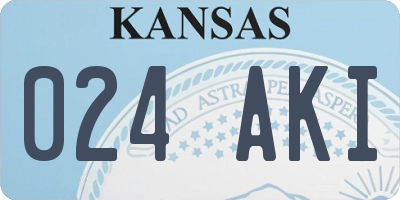 KS license plate 024AKI