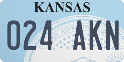 KS license plate 024AKN