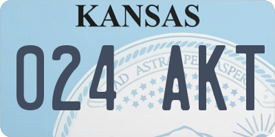 KS license plate 024AKT