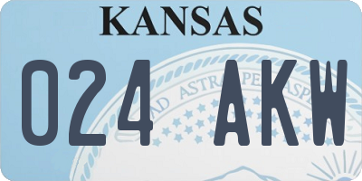 KS license plate 024AKW