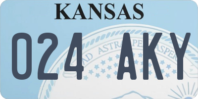 KS license plate 024AKY