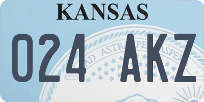 KS license plate 024AKZ