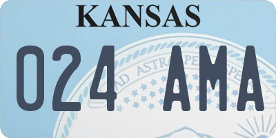 KS license plate 024AMA